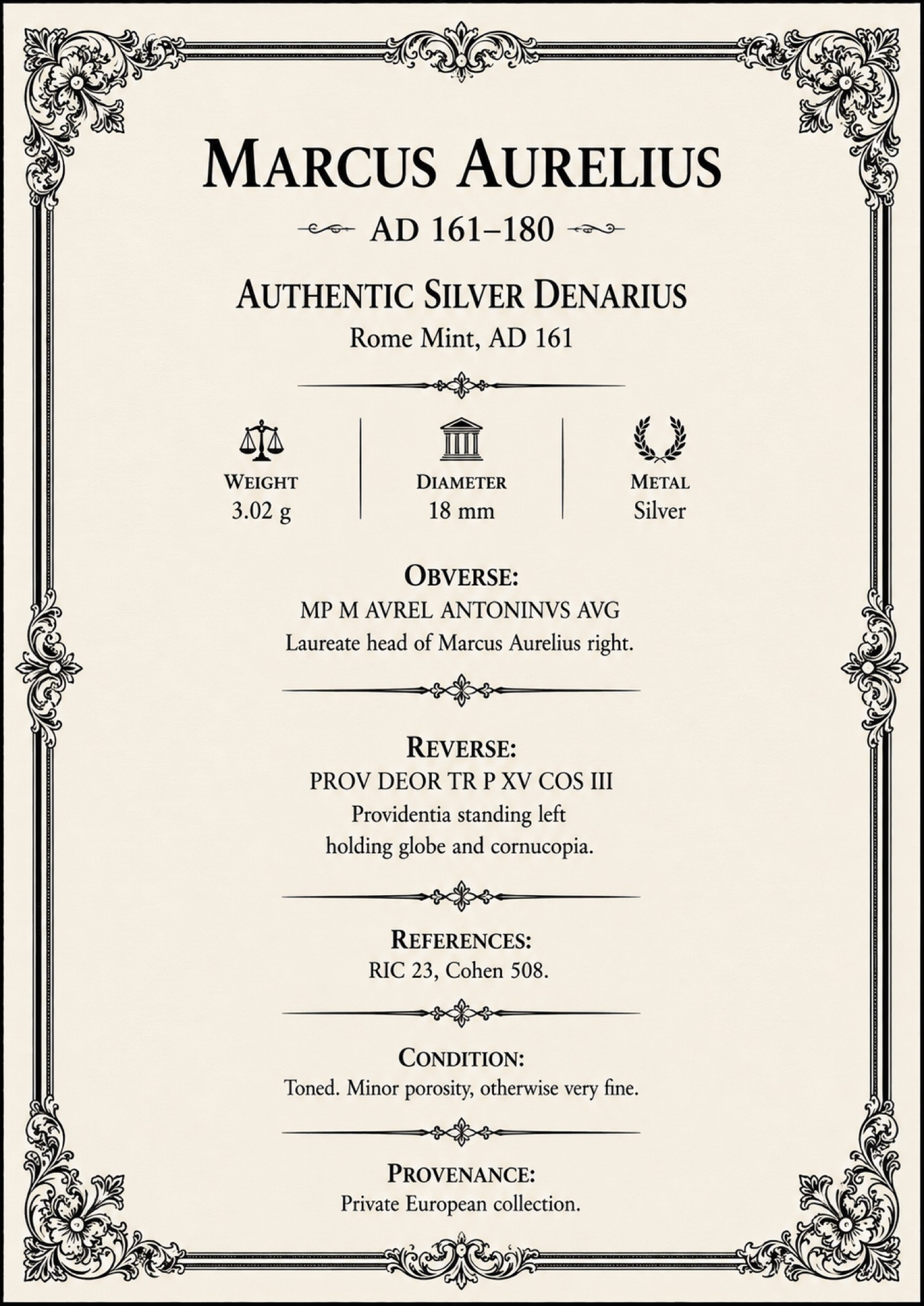 Authenticity card